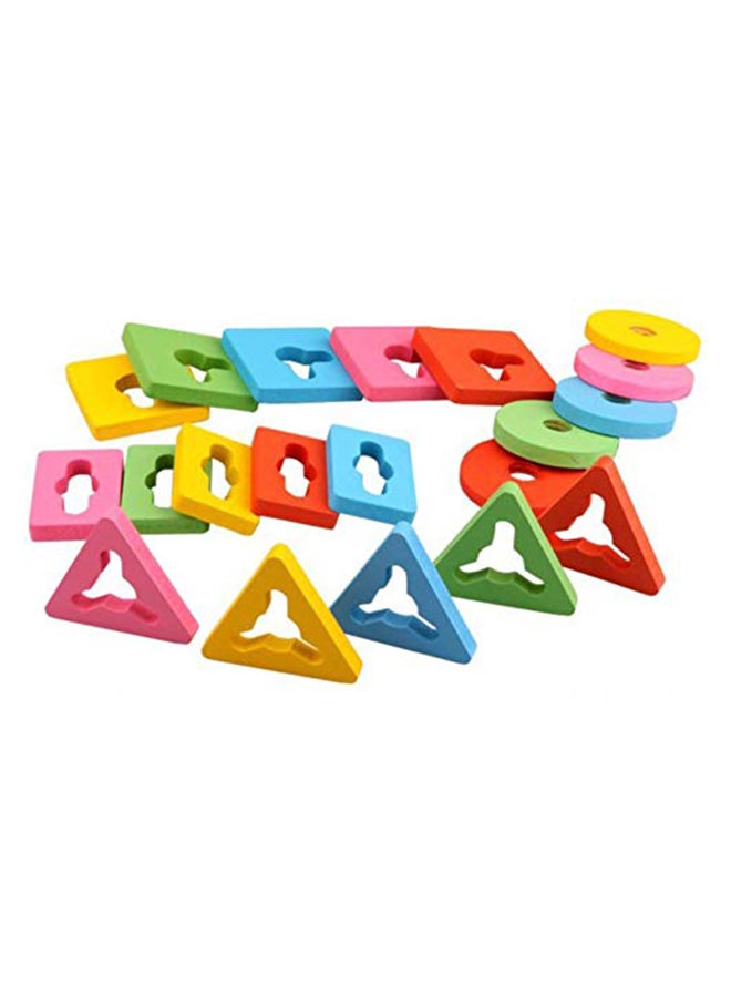 Weiyi Wooden Geometric Shape Sorter And Colors Recognition Stacking Toys  - Image 3