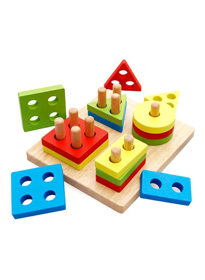 Weiyi Wooden Geometric Shape Sorter And Colors Recognition Stacking Toys  - Image 2