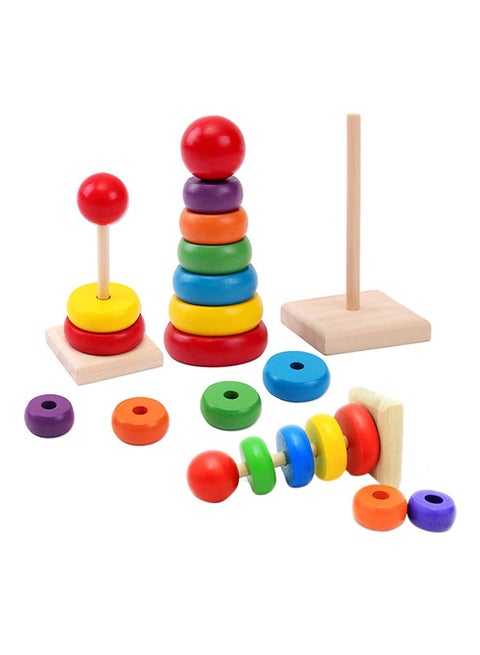 Classic Non-Toxic Colours Jenga Rainbow Tower Ring Stacker Toy, For Kids ‎20.5x9x9cm