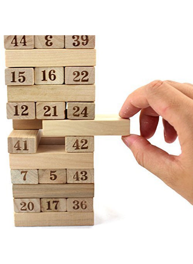 54-Piece Wooden Stacking Blocks Set