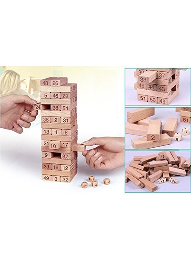 54-Piece Wooden Stacking Blocks Set
