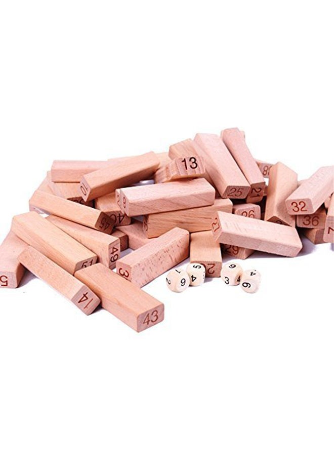 54-Piece Wooden Stacking Blocks Set