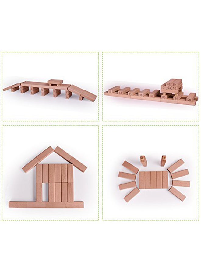 54-Piece Wooden Stacking Blocks Set