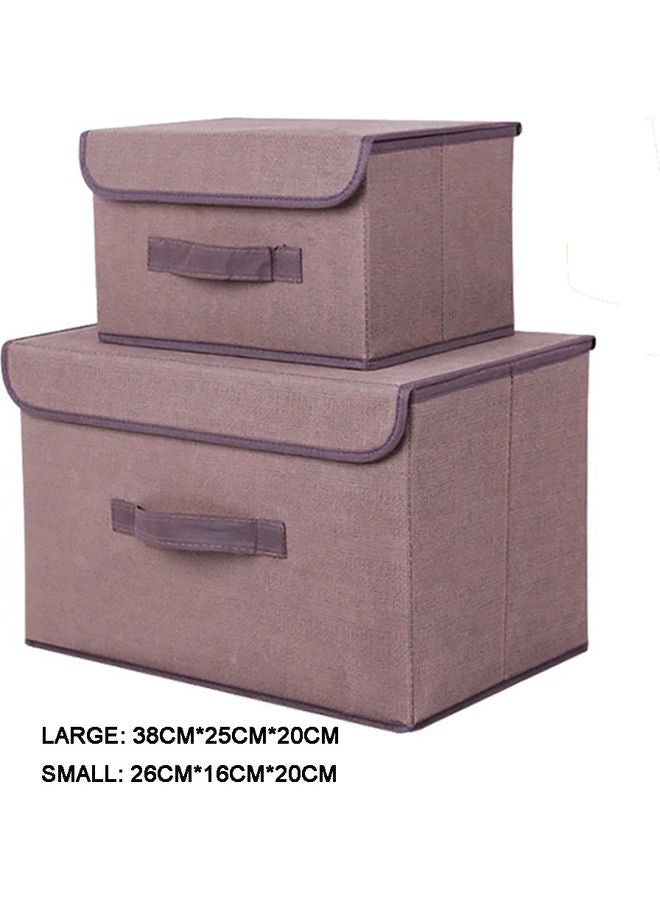 Deo King 2-Piece Foldable Cloth Storage Box Brown  - Image 2