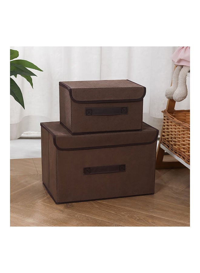 Deo King 2-Piece Foldable Cloth Storage Box Brown  - Image 4