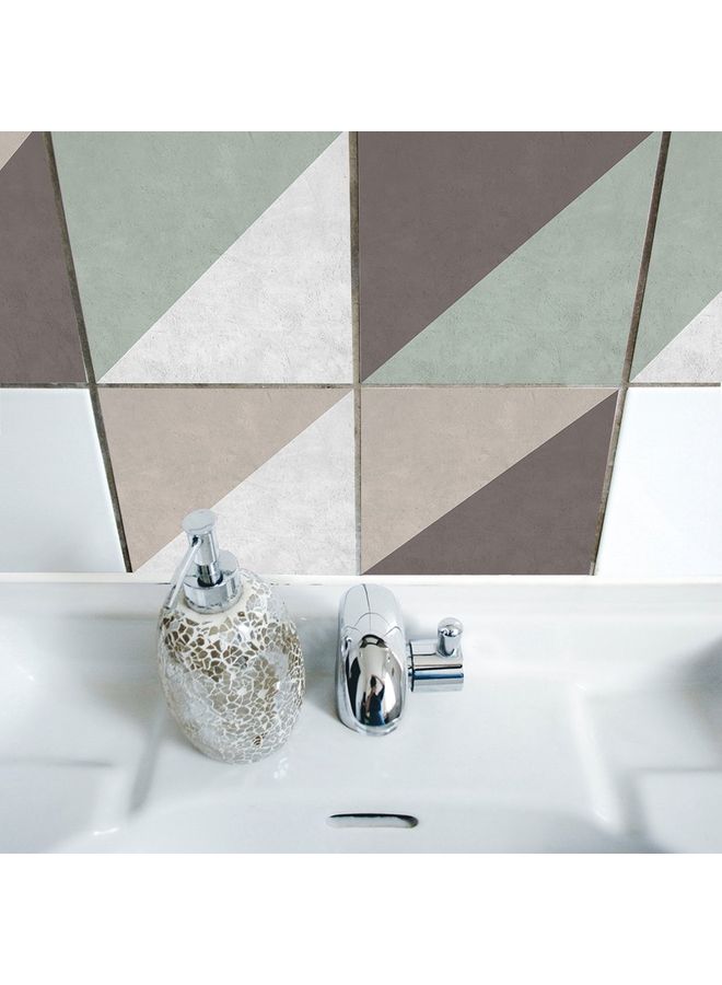 10-Piece Cz10P064 Pass Oblique Concrete Tile  Wall Stickers Set Multicolour 20 x 20cm - Image 2