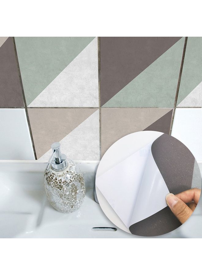 10-Piece Cz10P064 Pass Oblique Concrete Tile  Wall Stickers Set Multicolour 20 x 20cm - Image 4