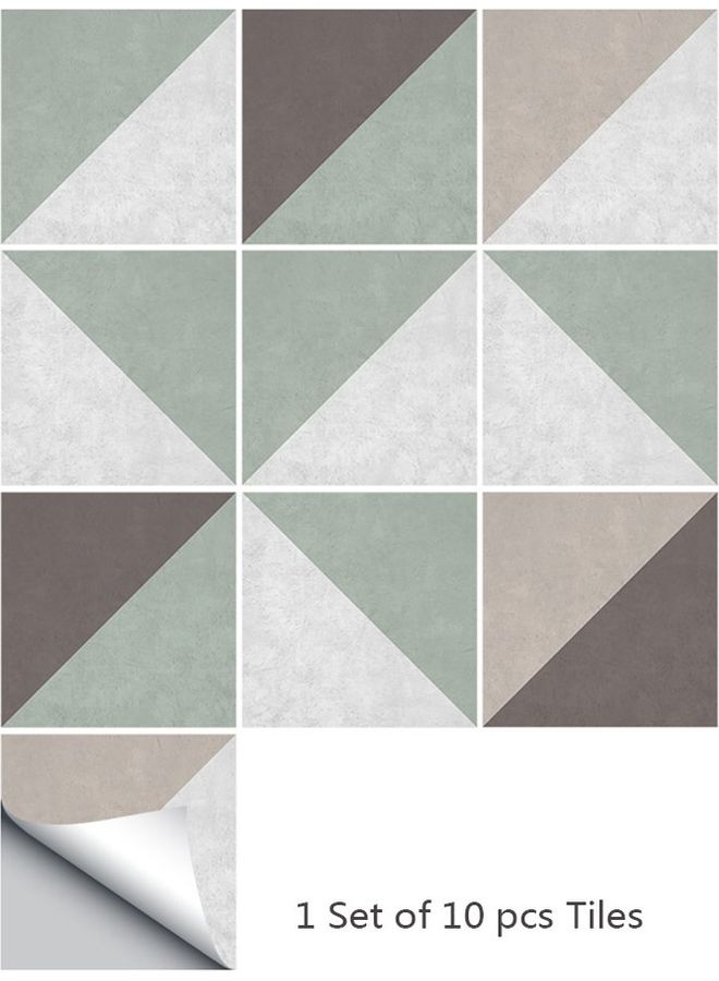 10-Piece Cz10P064 Pass Oblique Concrete Tile  Wall Stickers Set Multicolour 20 x 20cm - Image 1