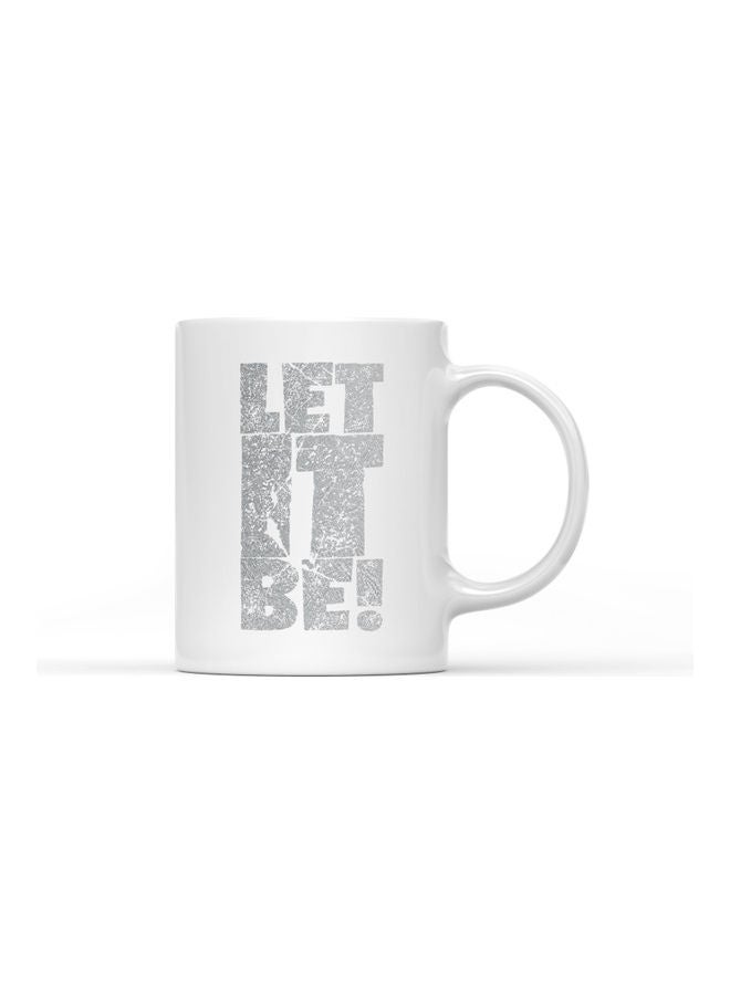 LOUD UNIVERSE Let It Be Quote Printed Coffee Mug White/Grey  - Image 1
