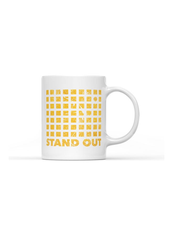 LOUD UNIVERSE Stand Out Printed Coffee Mug White/Yellow  - Image 1