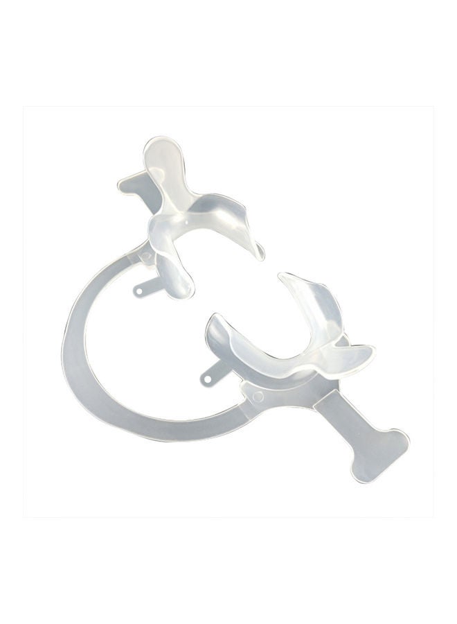 Dental Cheek Lip Retractor C-Shape Mouth Opener with Handle Silver 10 X 1 X 8cm