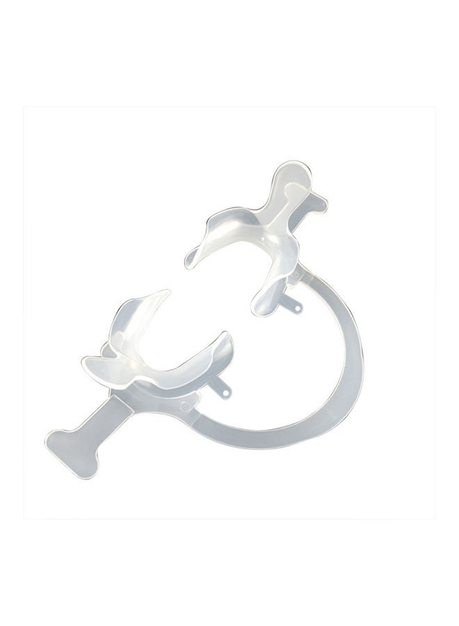 Dental Cheek Lip Retractor C-Shape Mouth Opener with Handle Silver 10 X 1 X 8cm