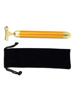 Generic Anti-Aging High Frequency Vibration 24K Gold Plated Energy Beauty Bar Massager Golden 18 X 4 X 6.5cm  - Image 2