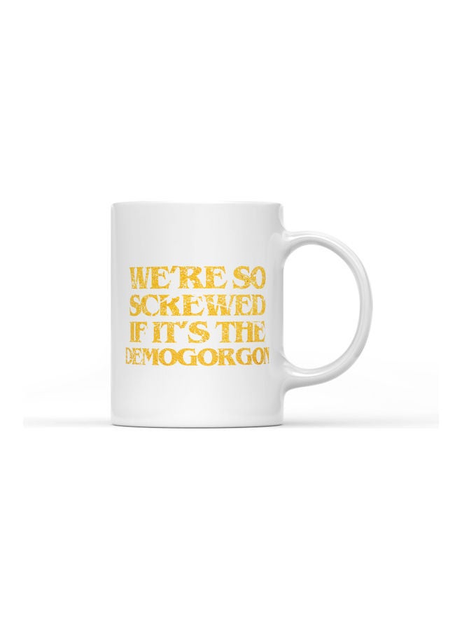 LOUD UNIVERSE We Are Screwed Design Printed Coffee Mug White/Gold  - Image 1