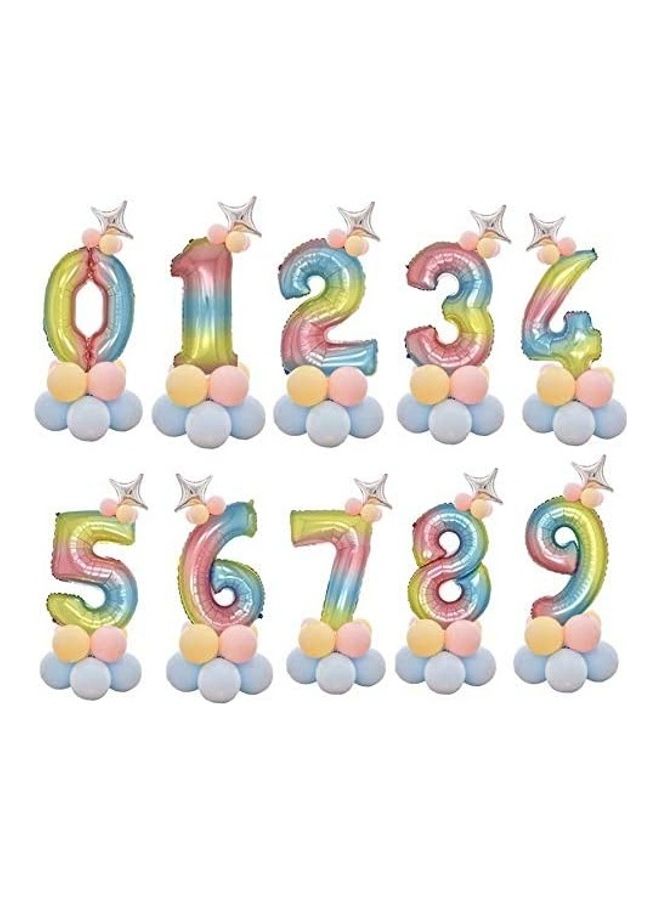 10-Piece Foil Number Balloons - Image 1