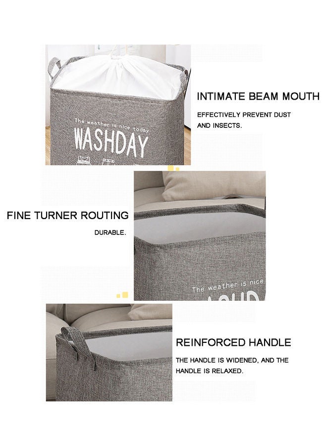 Deo King Foldable Clothes Storage Basket Grey 42x32x55cm - Image 3