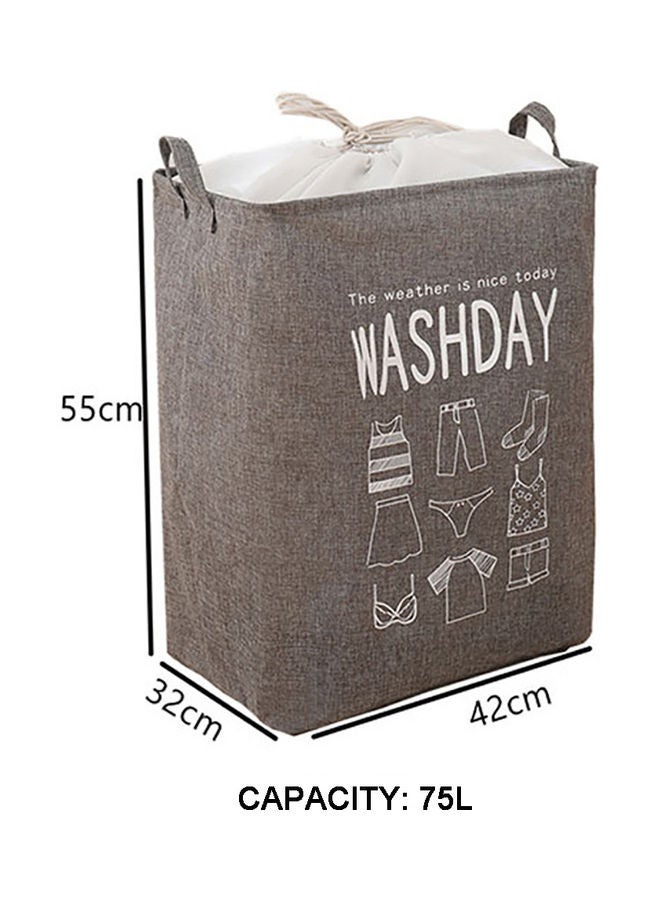 Deo King Foldable Clothes Storage Basket Grey 42x32x55cm - Image 2