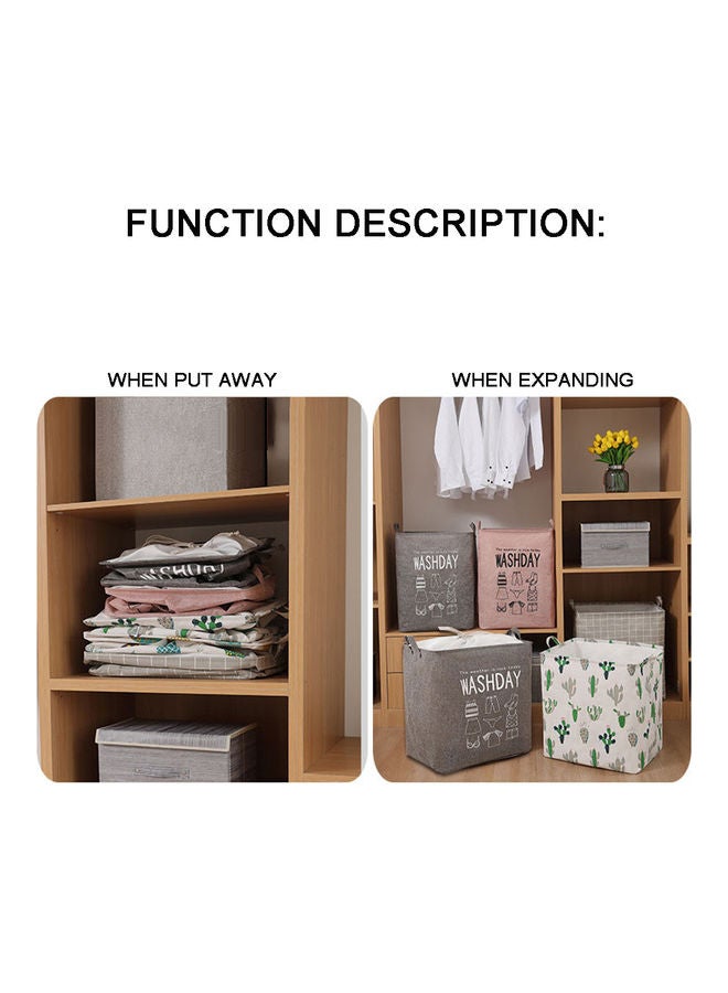 Deo King Foldable Clothes Storage Basket Grey 42x32x55cm - Image 5