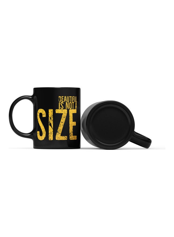 LOUD UNIVERSE No Size Quote Printed Coffee Mug Black/Gold  - Image 2