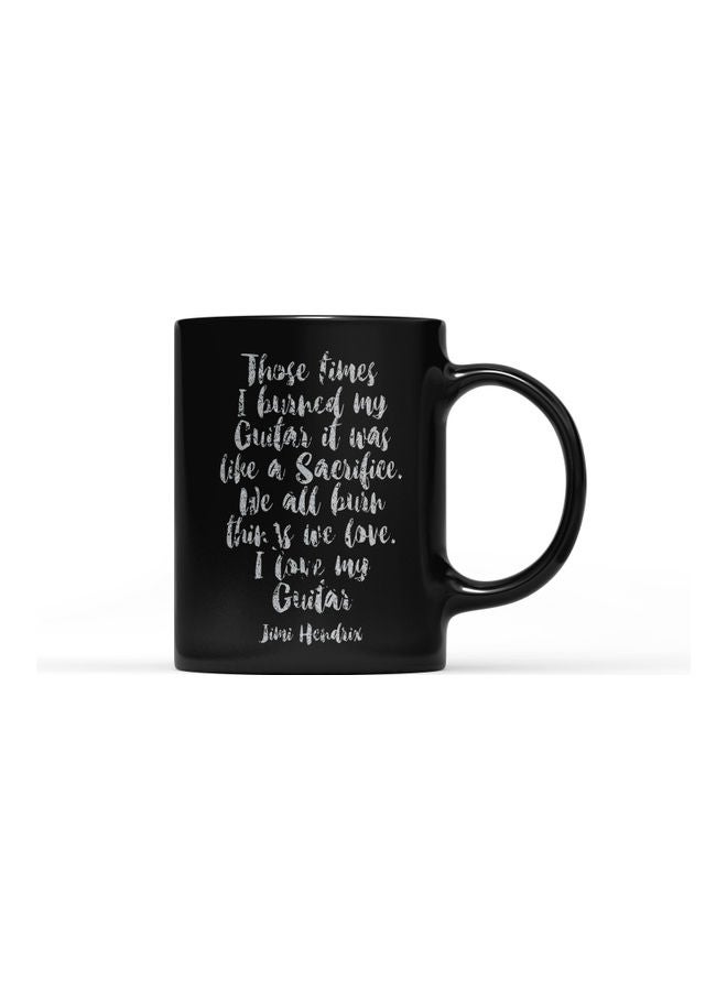 LOUD UNIVERSE Those Time Guitar Quote Printed Coffee Mug Black/White  - Image 1