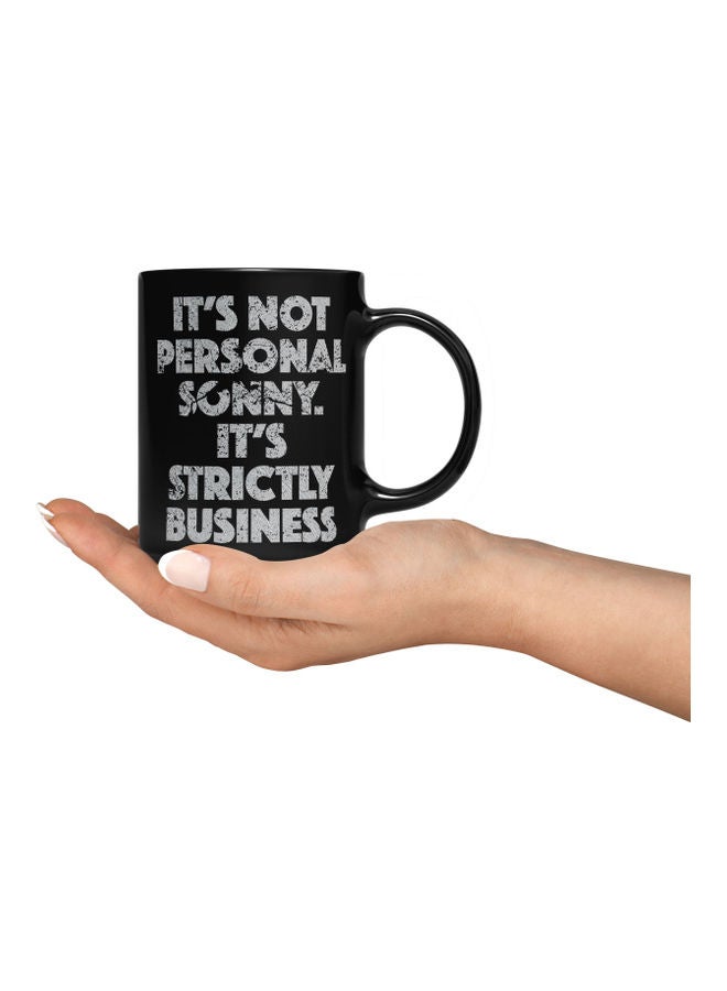 LOUD UNIVERSE It's Not Personal Quote Printed Coffee Mug Black/White  - Image 3