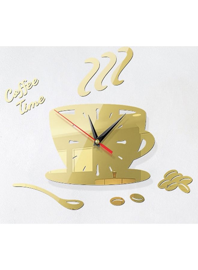 ماستون طقم ملصقات ساعة حائط بتصميم قهوة مكون من قطعتين ذهبي فاتح - Image 1