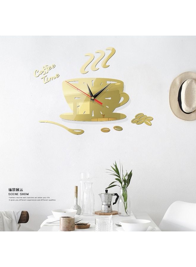 ماستون طقم ملصقات ساعة حائط بتصميم قهوة مكون من قطعتين ذهبي فاتح - Image 2