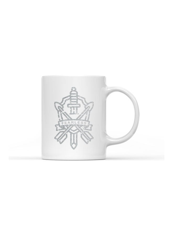 LOUD UNIVERSE Fearless Printed Coffee Mug White/Grey  - Image 1