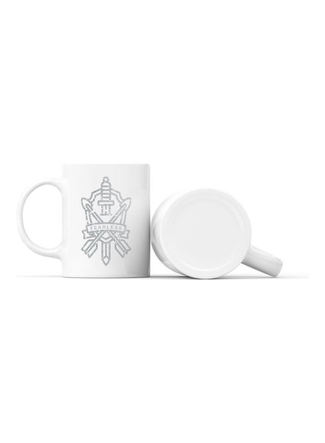 LOUD UNIVERSE Fearless Printed Coffee Mug White/Grey  - Image 2