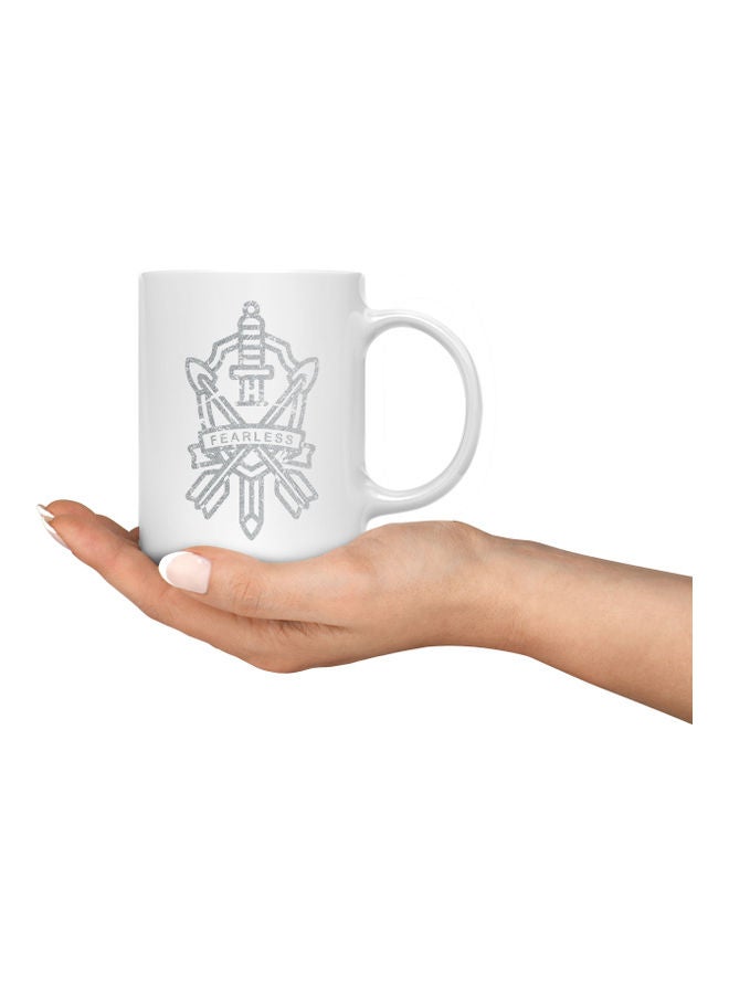 LOUD UNIVERSE Fearless Printed Coffee Mug White/Grey  - Image 3
