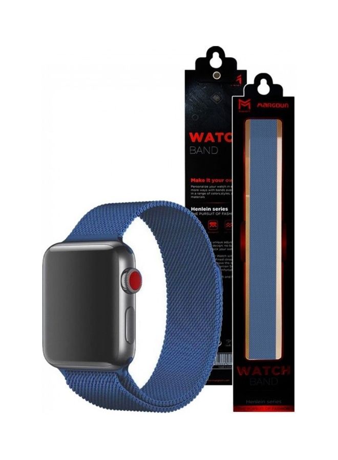 MARGOUN - Stainless Steel Milanese Loop Mesh Band for Apple Watch 7/6/SE/5/4/3/2/1 38mm/40mm/41mm Light Blue - Image 1