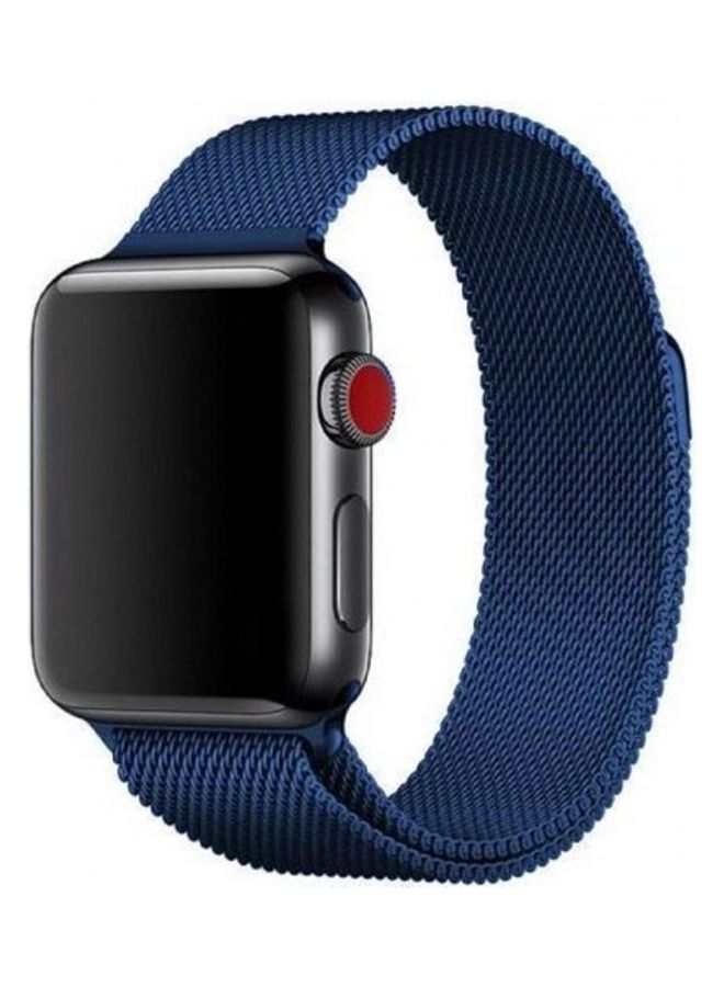 MARGOUN - Stainless Steel Milanese Loop Mesh Band for Apple Watch 7/6/SE/5/4/3/2/1 38mm/40mm/41mm Dark Blue - Image 1