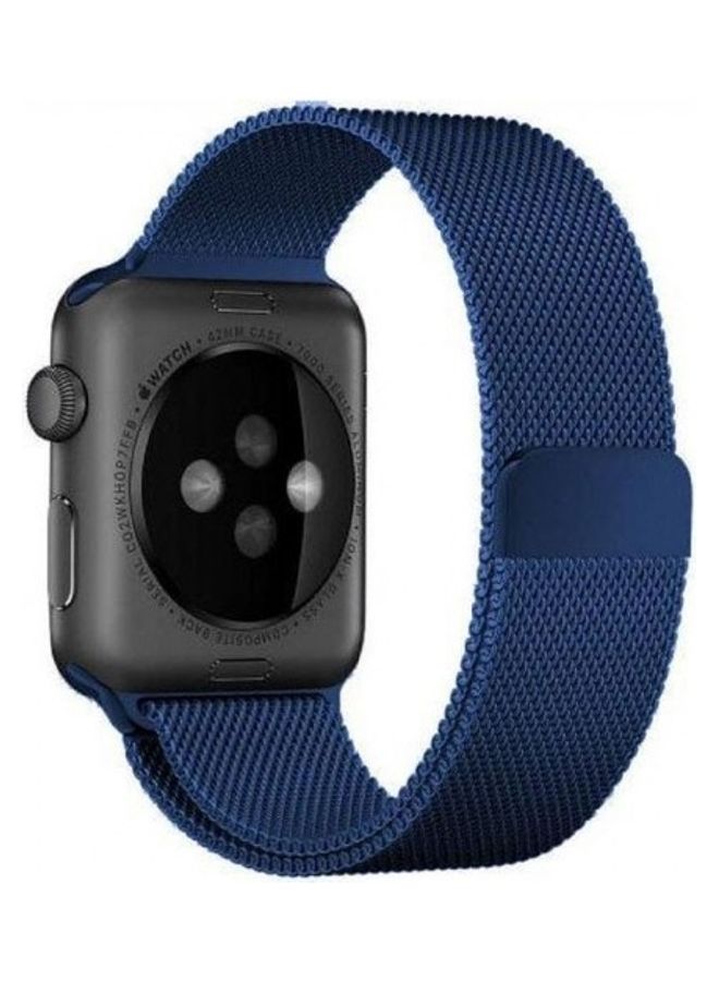 MARGOUN - Stainless Steel Milanese Loop Mesh Band for Apple Watch 7/6/SE/5/4/3/2/1 38mm/40mm/41mm Dark Blue - Image 1