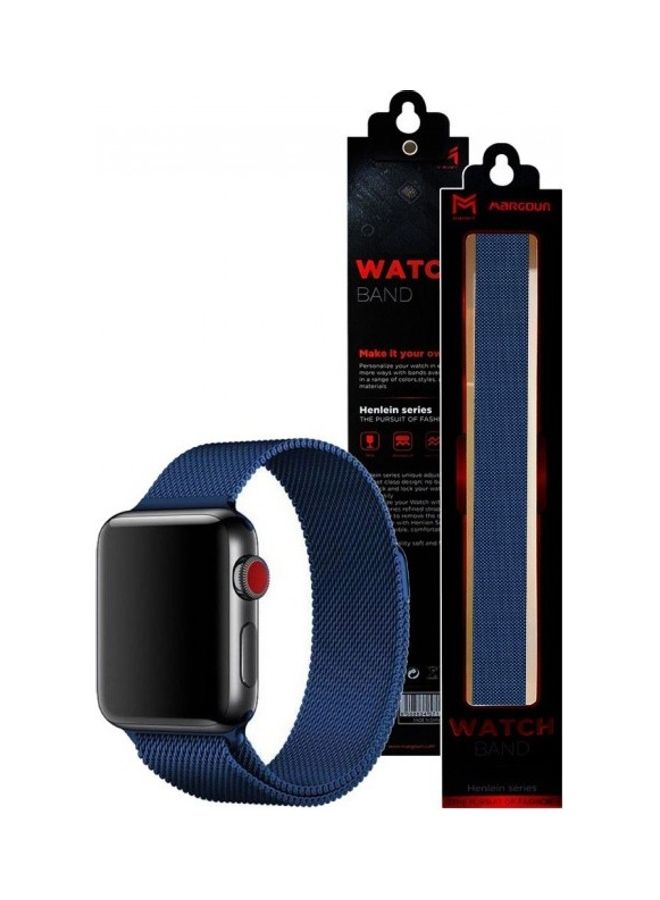 MARGOUN - Stainless Steel Milanese Loop Mesh Band for Apple Watch 7/6/SE/5/4/3/2/1 38mm/40mm/41mm Dark Blue - Image 1