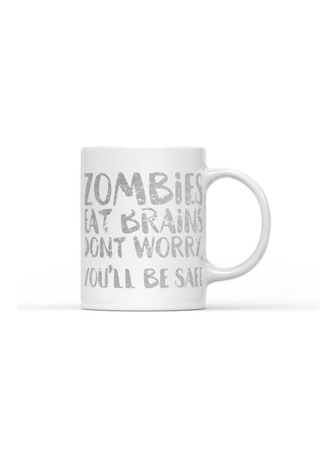 LOUD UNIVERSE Zombies Quoted Printed Coffee Mug White/Silver  - Image 1