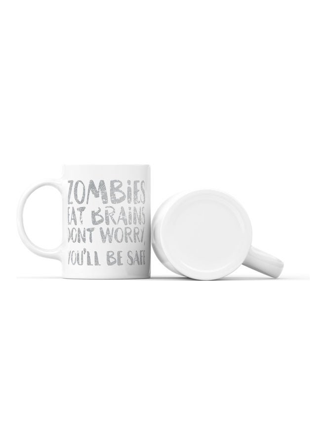 LOUD UNIVERSE Zombies Quoted Printed Coffee Mug White/Silver  - Image 2