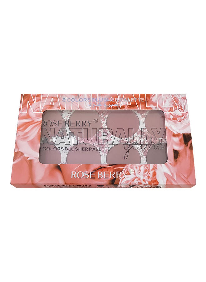 ROSE BERRY 8-Colours Naturally Blusher Palette Brown  - Image 2