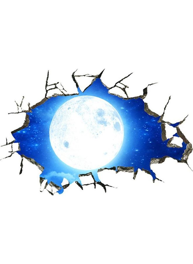 Generic Broken Wall Galaxy Planet 3D Removable Sticker Blue/White 55 x 36cm  - Image 4