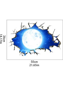 Generic Broken Wall Galaxy Planet 3D Removable Sticker Blue/White 55 x 36cm  - Image 5