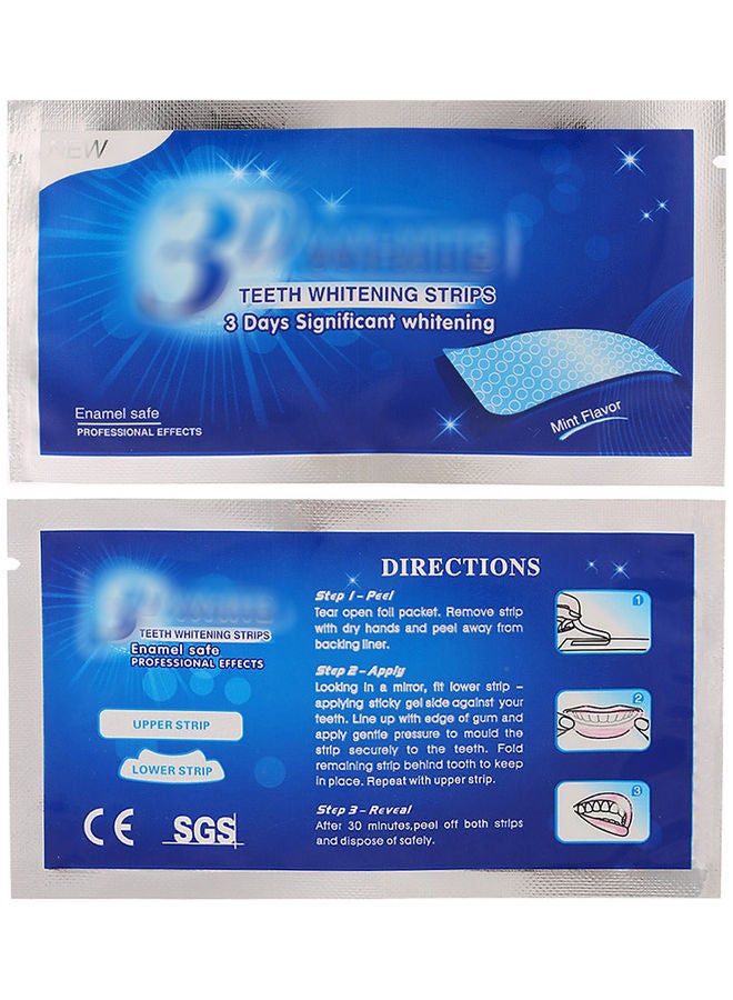Generic - 5-Piece Anti-Sensitive Double Elastic Gel 3D Teeth Whitening Strips White 13 X 1 X 6cm - Image 1
