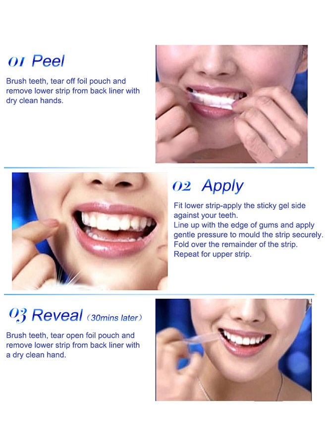 Generic - 5-Piece Anti-Sensitive Double Elastic Gel 3D Teeth Whitening Strips White 13 X 1 X 6cm - Image 1