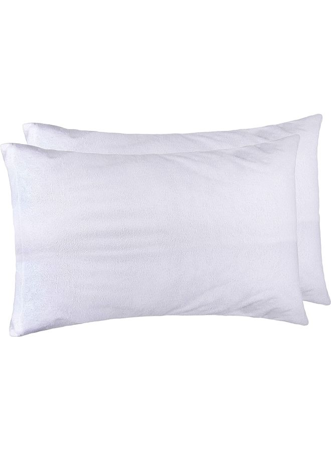 2-Piece Waterproof Pillow Protector Set Cotton White 50x75cm - v1629897273/N50388659A_1