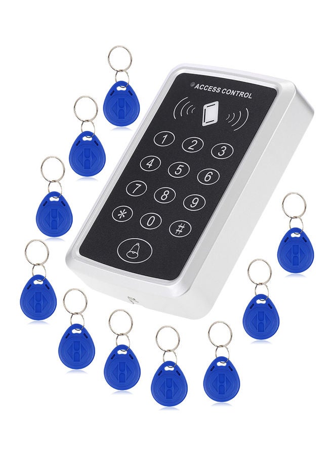 Generic - 11-Piece Access Control And Keyfob Black/Silver/Blue - Image 1