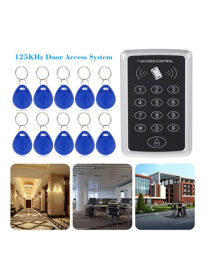 Generic - 11-Piece Access Control And Keyfob Black/Silver/Blue - Image 1