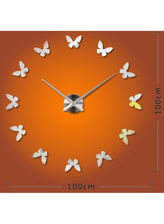 ماستون ملصق جداري عاكس ثلاثي الأبعاد بتصميم ساعة هادئة يمكنك لصقه بنفسك فضي - Image 2