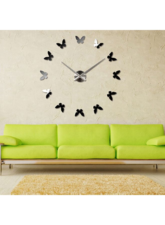 ماستون ملصق جداري عاكس ثلاثي الأبعاد بتصميم ساعة هادئة يمكنك لصقه بنفسك فضي - Image 1