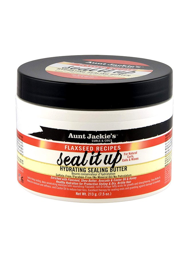 Aunt Jackie's Flaxseed Recipes Seal It Up Hydrating Sealing Butter White 213grams - Image 1