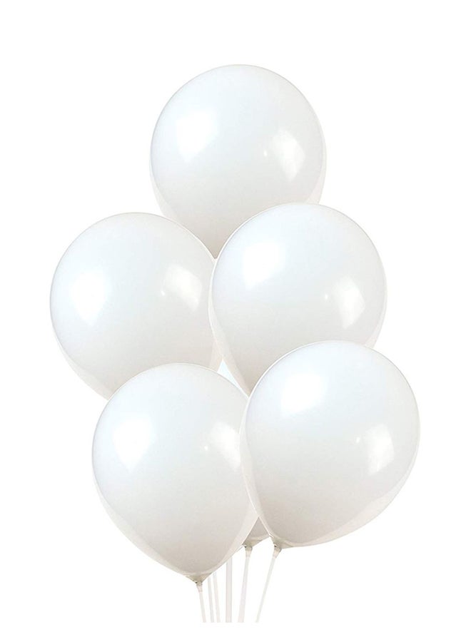 Gemar Metallic White Latex Balloon 100CT  - Image 1