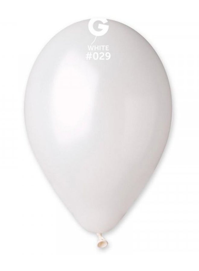 Gemar Metallic White Latex Balloon 100CT  - Image 2