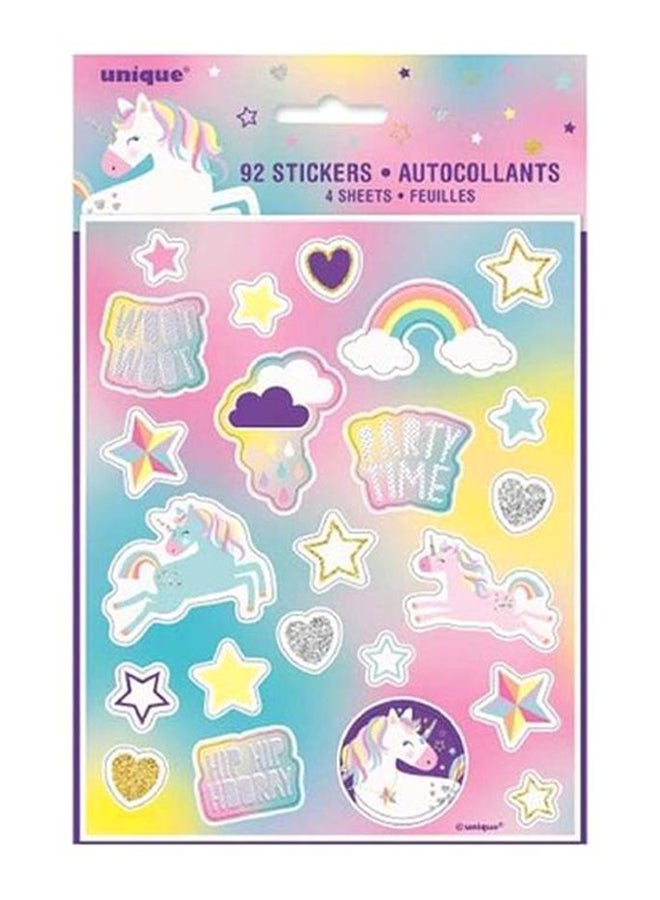 يونيك رقاقة لاصقة للحفلات بتصميم أحادي القرن مكونة من 4 قطع - Image 1